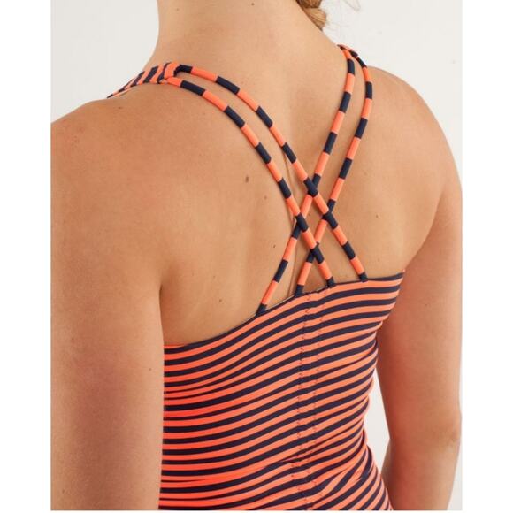 Lululemon Athletica Free To Be Classic Light Flare Inkwell Sea Stripe Tank Top 6 - Picture 9 of 9